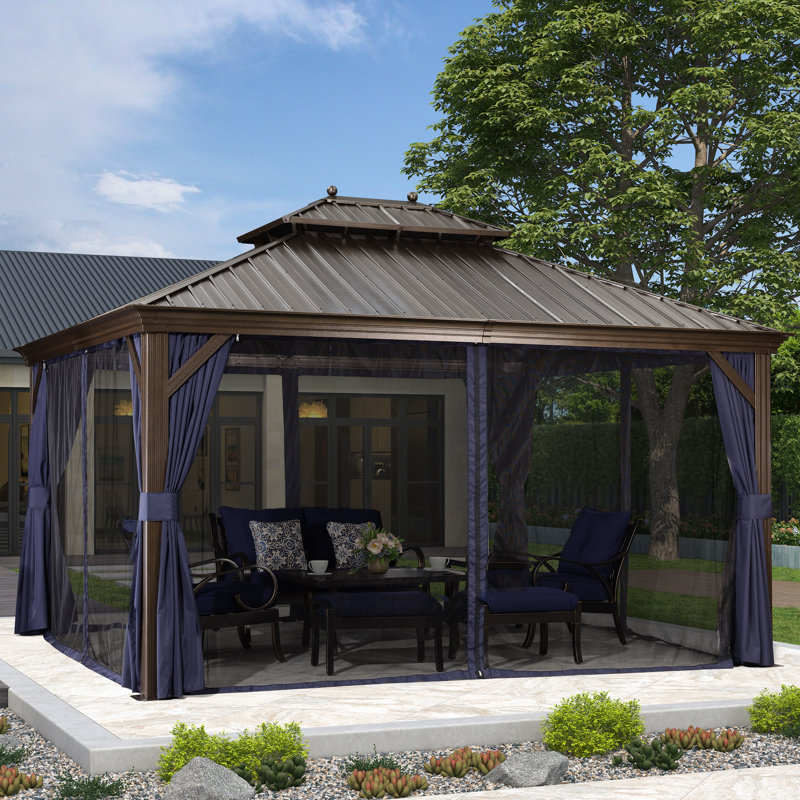 Purple Leaf 13.6 Ft. W X 12 Ft. D Aluminum Patio Gazebo & Reviews Wayfair